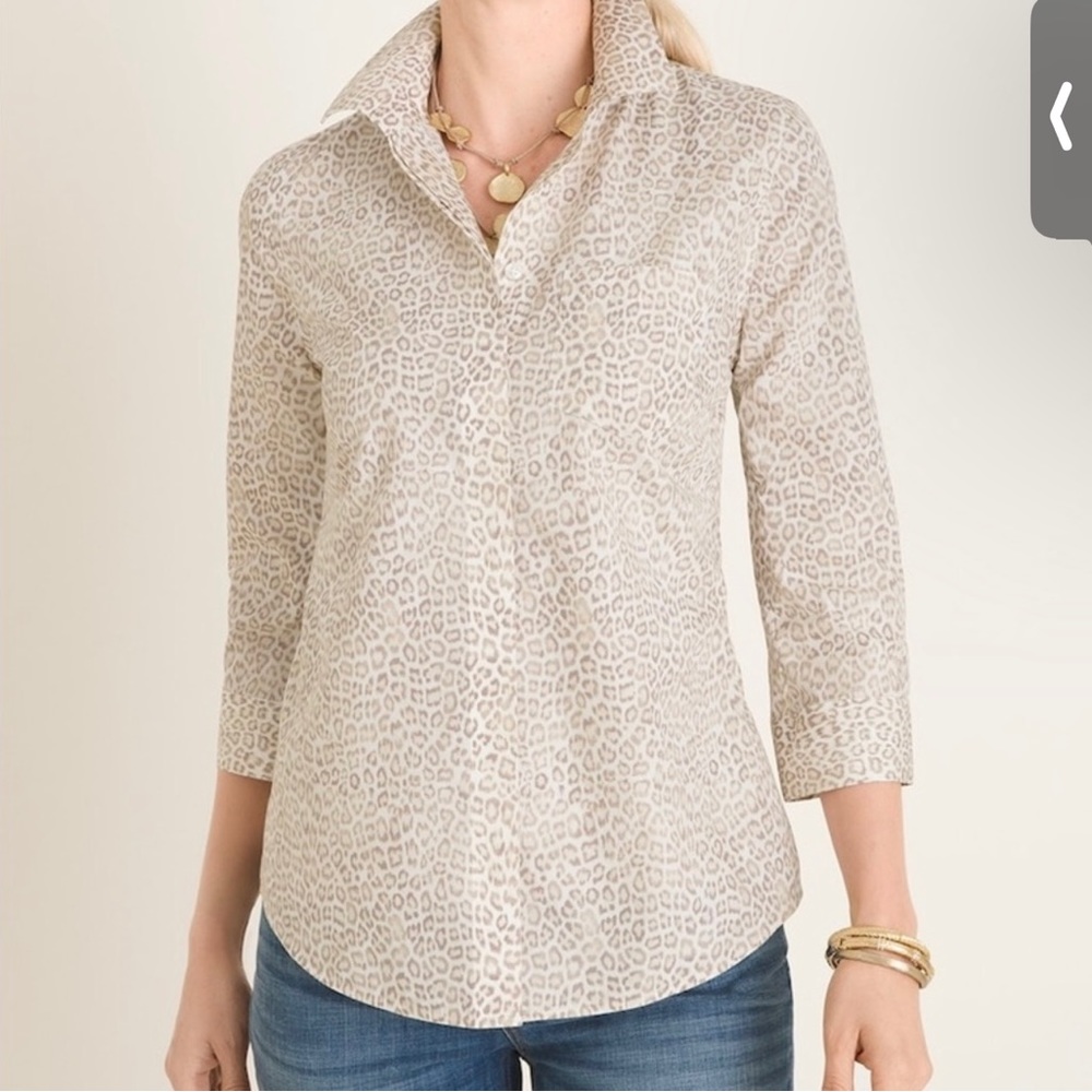 Chicos Animal Print Top S NWTS